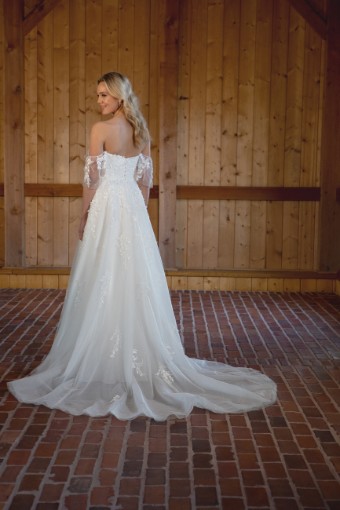 D3529 #3 (IV-BC) Ivory Lace Tulle and Regal Organza over Biscotti Gown thumbnail