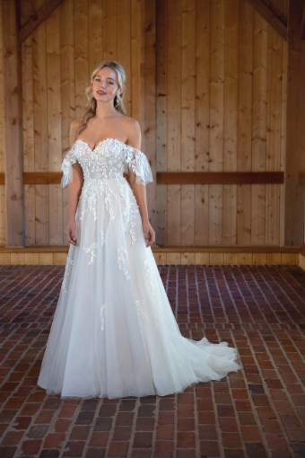 D3529 #4 (IV-BC) Ivory Lace Tulle and Regal Organza over Biscotti Gown thumbnail