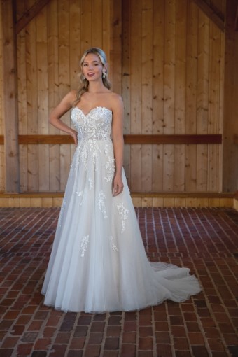 D3529 #0 default (IV-BC) Ivory Lace Tulle and Regal Organza over Biscotti Gown thumbnail