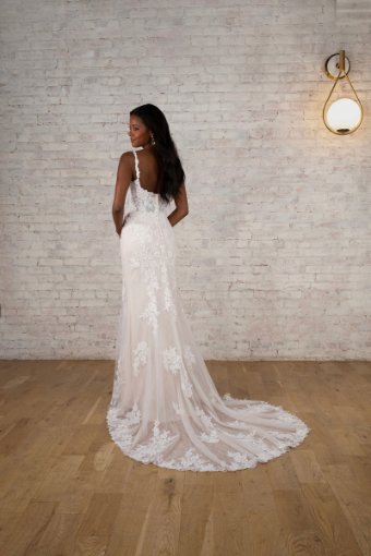 Staci Ann #1 (IV-ALM) Ivory Lace and Tulle over Almond Gown thumbnail