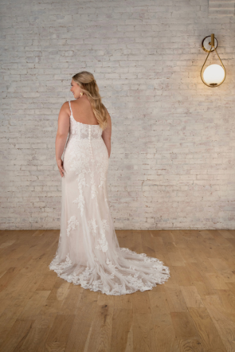 Staci Ann #4 (IV-ALM) Ivory Lace and Tulle over Almond Gown thumbnail