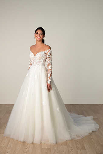 Joy #0 default (IVIV-PL) IVR LACE TULLE & REGAL ORGANZA OV IVR GOWN W PLN TULLE ILLUS thumbnail