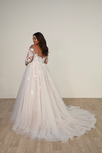 Joy #4 (IVIV-PL) IVR LACE TULLE & REGAL ORGANZA OV IVR GOWN W PLN TULLE ILLUS thumbnail
