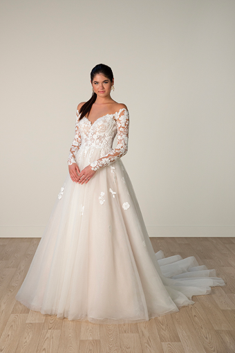 Joy #2 (IVIV-PL) IVR LACE TULLE & REGAL ORGANZA OV IVR GOWN W PLN TULLE ILLUS thumbnail