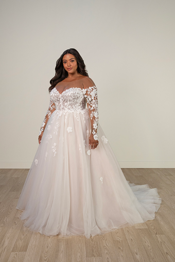 Joy #3 (IVIV-PL) IVR LACE TULLE & REGAL ORGANZA OV IVR GOWN W PLN TULLE ILLUS thumbnail