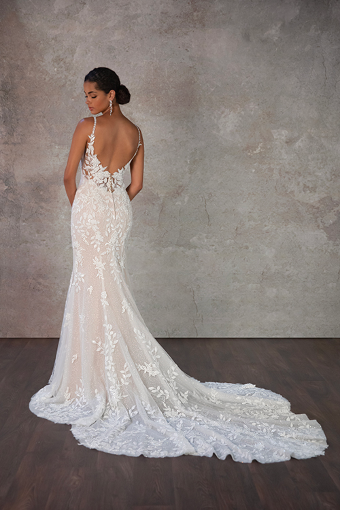Desi #1 (IVIV-PL) Ivory Lace & Tulle over Ivory Gown w Porcelain Tulle Illusion thumbnail