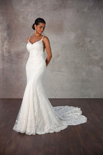 Desi #2 default (IVIV-PL) Ivory Lace & Tulle over Ivory Gown w Porcelain Tulle Illusion thumbnail